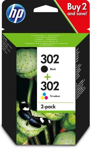 HP 302 2-pack Black/Tri-color Original Ink Cartridges