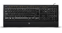 Logitech Illuminated k740 keyboard USB QWERTZ Swiss Black