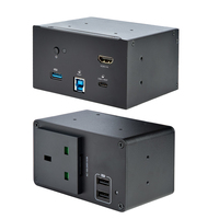 StarTech.com Conference Room Docking Station with Power/Charging; Table Connectivity Box, Universal USB-C Laptop Dock, 60W PD, 4K HDMI, USB Hub, Audio, 1x AC Outlet, 2xUSB Charge Ports