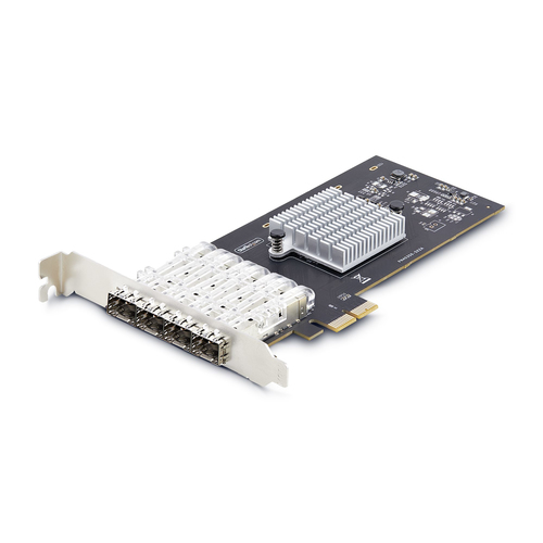 StarTech.com 4-Port GbE SFP Network Card, PCIe 2.0 x2, Intel I350-AM4 4x 1GbE Controller, 1000BASE Copper/Fiber Optic, Quad-Port Gigabit Ethernet NIC, Desktop/Server Backplanes - Windows and Linux Compatible