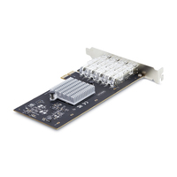 StarTech.com 4-Port GbE SFP Network Card, PCIe 2.0 x2, Intel I350-AM4 4x 1GbE Controller, 1000BASE Copper/Fiber Optic, Quad-Port Gigabit Ethernet NIC, Desktop/Server Backplanes - Windows and Linux Compatible